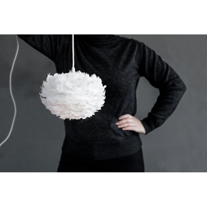 White lamp with feathers Eos Micro UMAGE