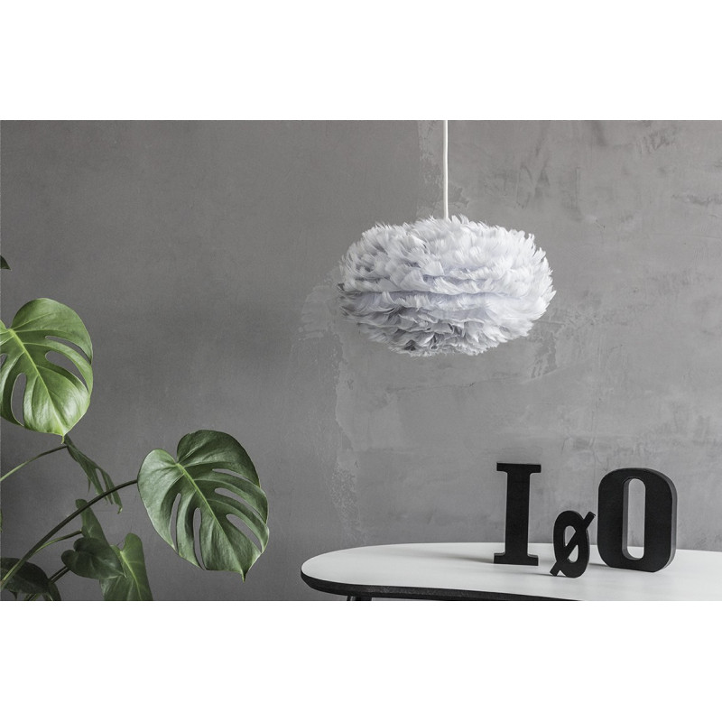 Light grey lamp with feathers Eos mini UMAGE