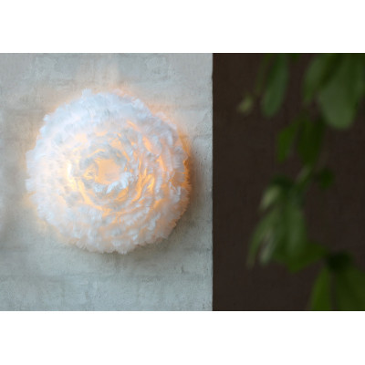 White wall lamp with feathers Eos Up UMAGE