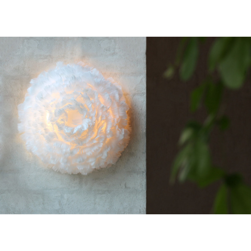 White wall lamp with feathers Eos Up UMAGE