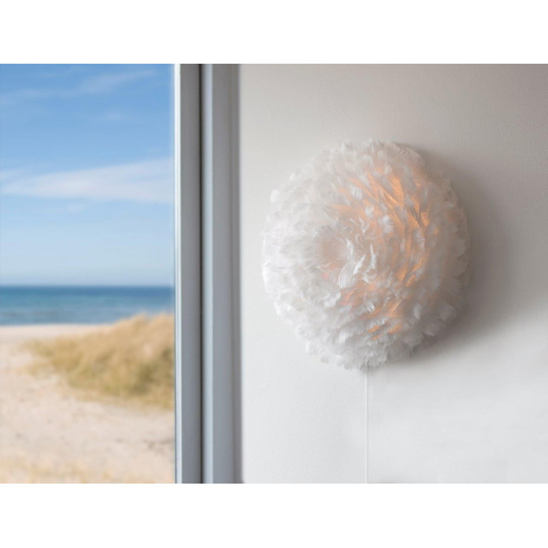 White wall lamp with feathers Eos Up UMAGE
