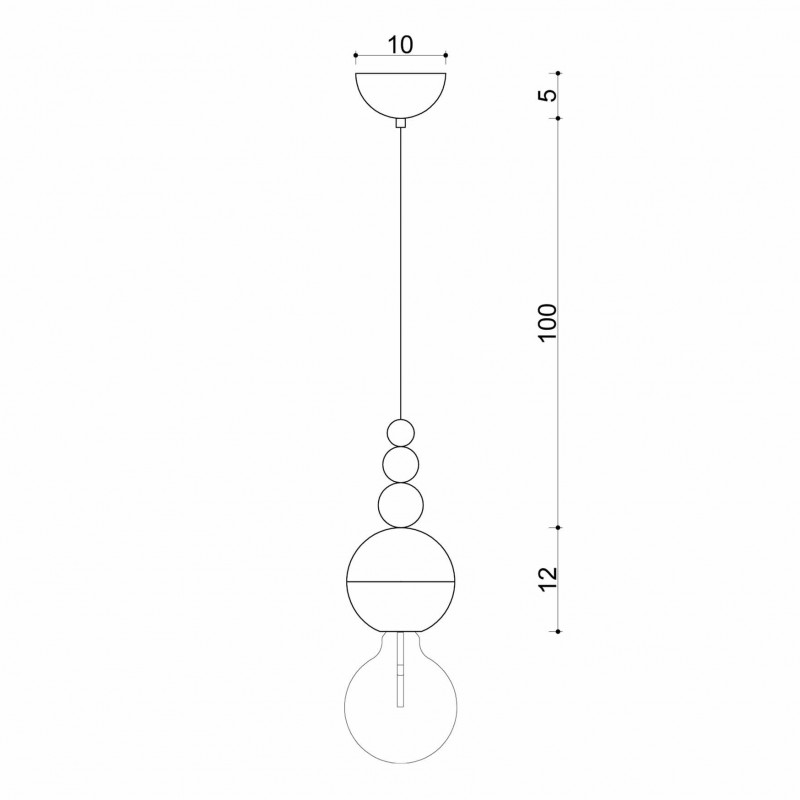 Loft Bala biała lampa wisząca