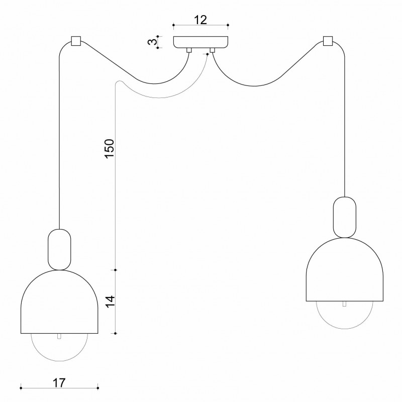 Loft Ovoi 2 czarna strukturalna lampa wisząca