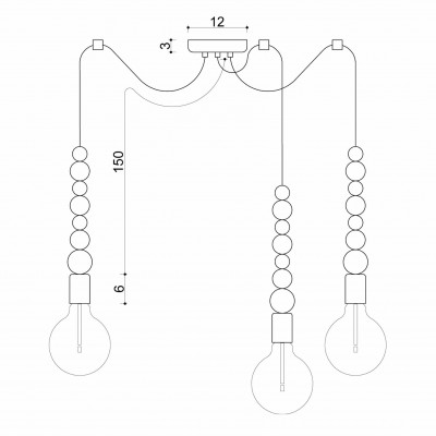 Loft Sfarer 3 czarny lampa wisząca