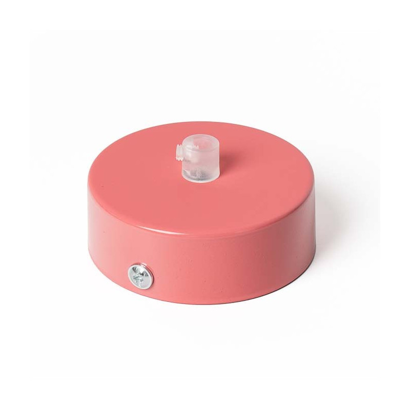 Metal ceiling cup lacquered in pink - one cable Kolorowe Kable