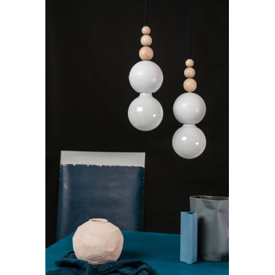 Loft Bala biała strukturalna lampa wisząca