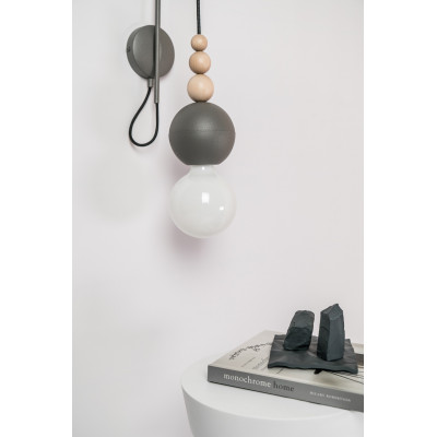 Loft Bala ciemnoszary kinkiet strukturalny KOLOROWE KABLE