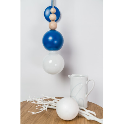 Loft Bala ciemnoniebieski strukturalny kinkiet KOLOROWE KABLE