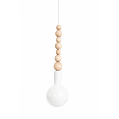 Loft Sfarer textured white pendant light with white cable – KOLOROWE KABLE