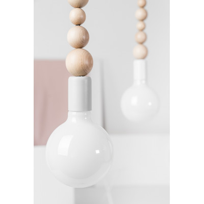 Loft Sfarer jasnoszara strukturalna lampa wisząca KOLOROWE KABLE