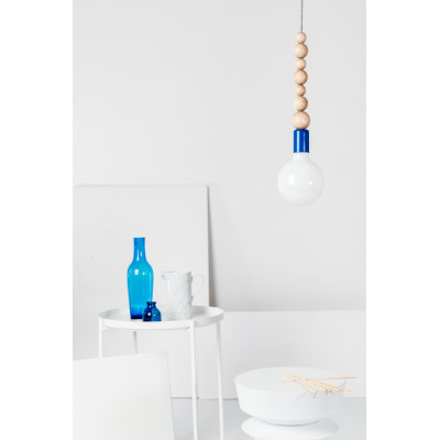 Loft Sfarer ciemnoniebieska strukturalna lampa wisząca KOLOROWE KABLE